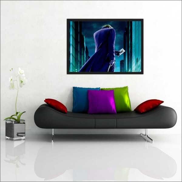 Quadro Decorativo Coringa Joker Batman Super Heróis Salas Decorações Interiores Com Moldura - 1