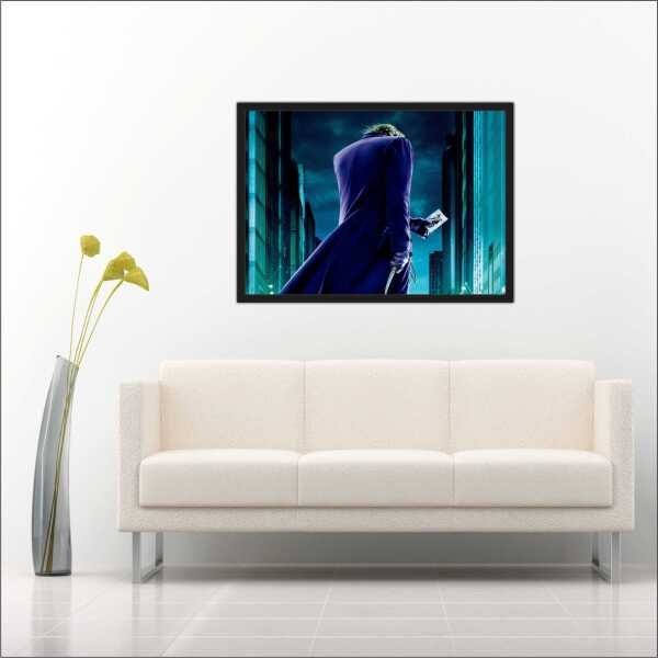 Quadro Decorativo Coringa Joker Batman Super Heróis Salas Decorações Interiores Com Moldura - 3