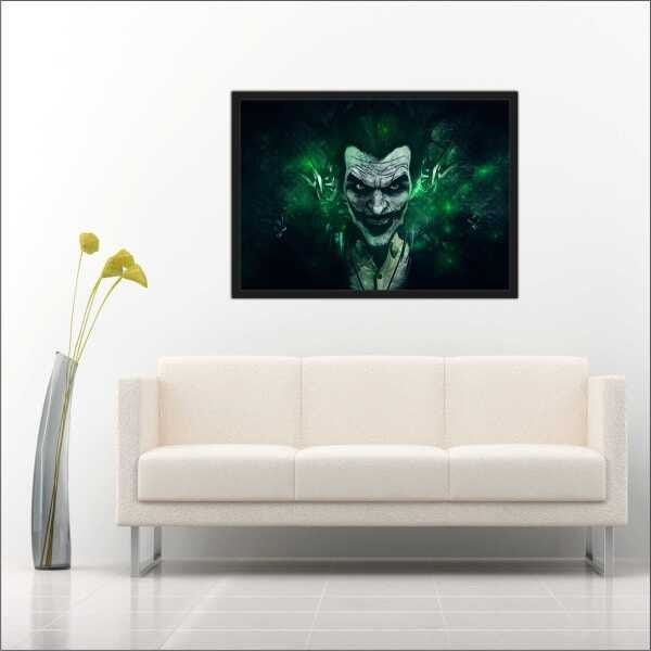 Quadro Decorativo Coringa Joker Batman Super Heróis Salas Decorações Interiores Com Moldura - 3