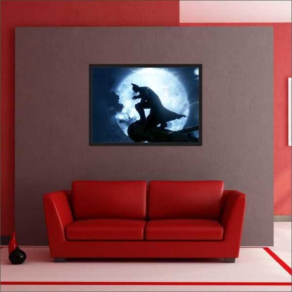Quadro Decorativo Batman Super Heróis Salas Decorações Interiores Com Moldura - 4
