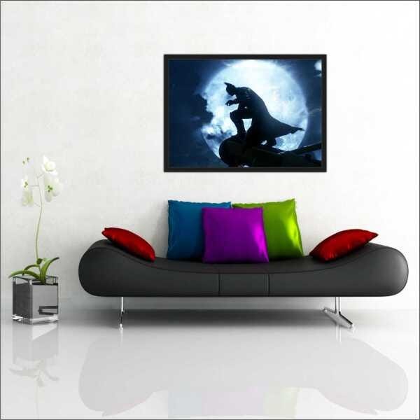 Quadro Decorativo Batman Super Heróis Salas Decorações Interiores Com Moldura - 1