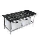Ver imagem 1 de Fogão Industrial 8 Bocas Grelhas 30x30 com Chapa e 2 Fornos M31 Luxo Metalmaq - Gás de Botijão (Glp)