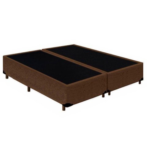 Cama Box Queen Bipartido Suede Mega Cama Marrom