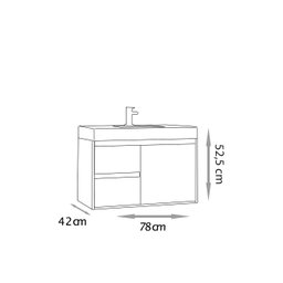 Gabinete Nicole 78cm sem Bancada - Fabribam - 3