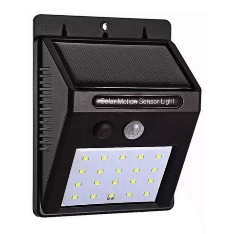 Lâmpada Luminária Solar de Parede A Prova de Água com Sensor de Presença Pequena 25 LEDs