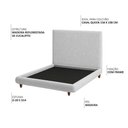 Ver imagem 3 de Cama Queen Pés Madeira Emma com Cabeceira Parise Linho Cinza Claro - Nexta Casa