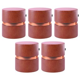 Kit 05 Puffs Bancos Decorativos Redondo Porto 49x43cm Corano Telha - Desk Design - 1