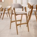 Ver imagem 2 de Banqueta Alta para Cozinha Sala de Jantar Bar Suran L02 Suede Bege - Lyam Decor