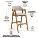 Ver imagem 4 de Banqueta Alta para Cozinha Sala de Jantar Bar Suran L02 Suede Bege - Lyam Decor