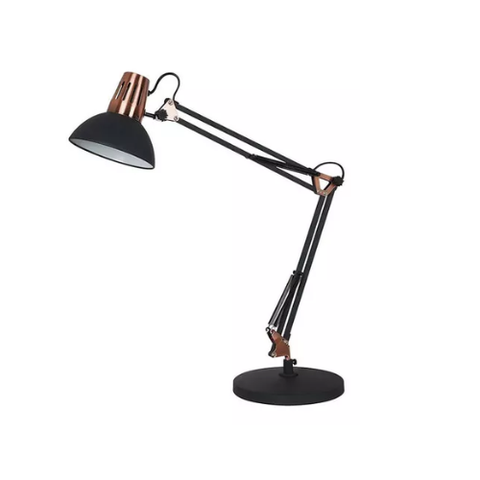 Luminária de Mesa Desk Deluxe Preto e Cobre E27 Gmh Trade