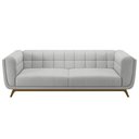 Ver imagem 5 de Sofá 03 Lugares para Sala de Estar Pés em Madeira 240cm Florian M03 Linho Cinza - Lyam Decor