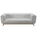 Ver imagem 3 de Sofá 03 Lugares para Sala de Estar Pés em Madeira 240cm Florian M03 Linho Cinza - Lyam Decor