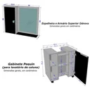 Ver imagem 4 de Conjunto Gabinete Pequin com Espelheira Genova Branco