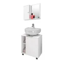 Ver imagem 3 de Conjunto Gabinete Pequin com Espelheira Genova Branco