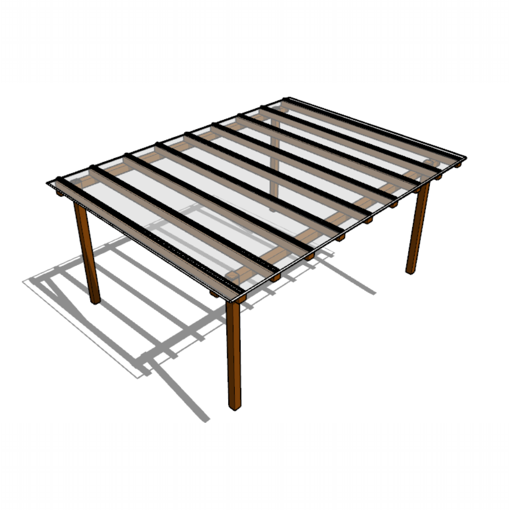 Cobertura Policarbonato Compacto 4,00m x 3,00m - Cristal 3mm