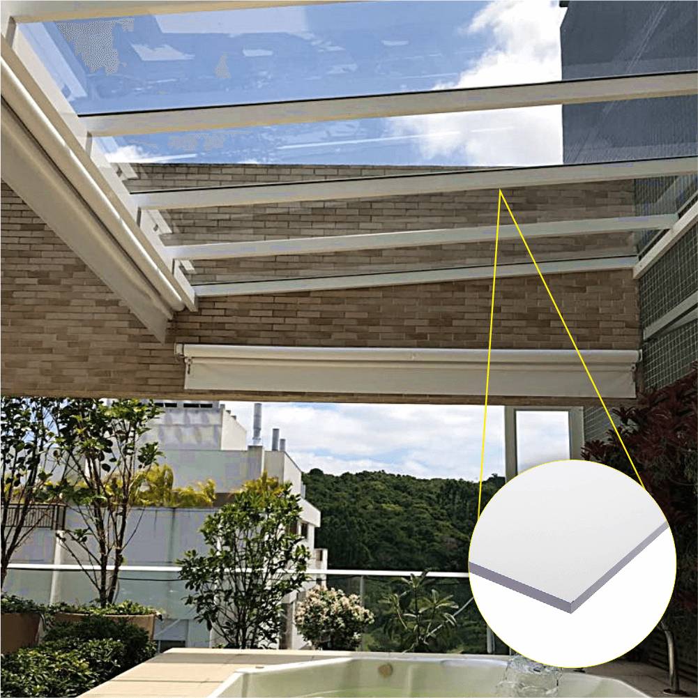 Cobertura Policarbonato Compacto 4,00m x 3,00m - Cristal 3mm - 3