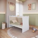 Ver imagem 4 de Berço Infantil Plasbaby 133,5x91,5cm com Protetor Branco/natural Bs1300