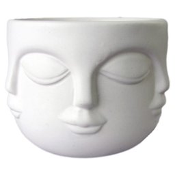 Pote rosto cerâmica branco 12x8,5cm BTC - 1