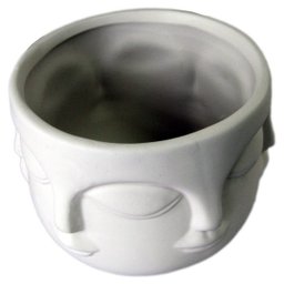 Pote rosto cerâmica branco 12x8,5cm BTC - 3