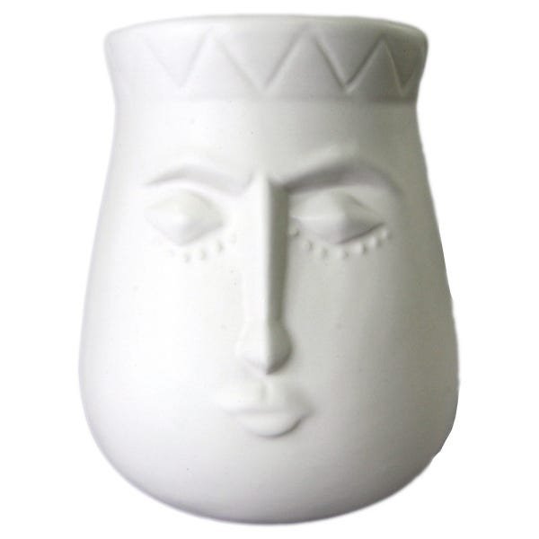 Pote rosto cerâmica branco 12,5x10,5cm BTC - 2