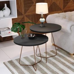 Conjunto Sala Mesa Lateral e Apoio JB 8004/8005 Perola - 7 Conjunto Sala Mesa Lateral e Apoio JB 8004/8005 Perola - 7