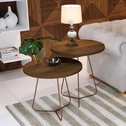 Conjunto Sala Mesa Lateral e Apoio JB 8004/8005 Perola - 1 Conjunto Sala Mesa Lateral e Apoio JB 8004/8005 Perola - 1