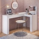 Ver imagem 2 de Penteadeira Escrivaninha de Canto com Espelho Jade Branco - SSX Multicoisas