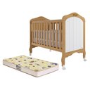 Ver imagem 1 de Berço Mini Cama Harmonia Nature/branco com Colchão Supreme - Permóbili Baby