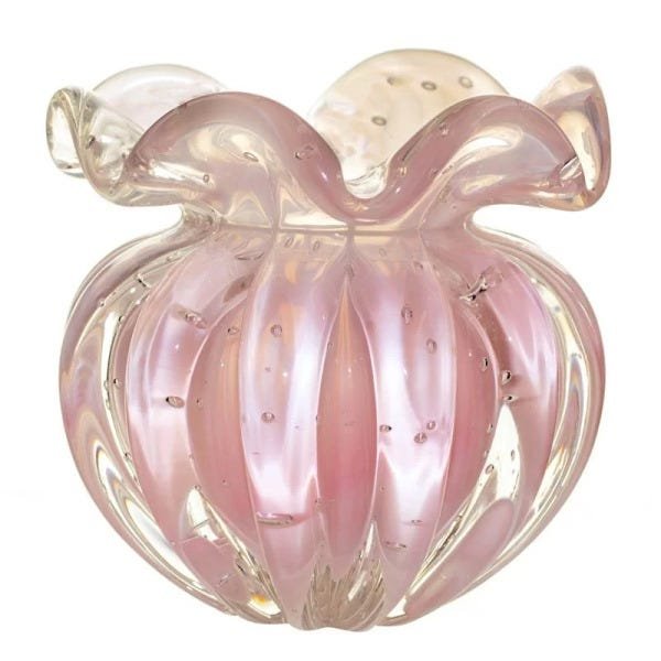 Vaso Murano Trouxinha Torcello PP Rosa Leitoso - 1