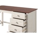 Ver imagem 5 de Escrivaninha em Madeira Maciça com 4 Gavetas Branco Envelhecido