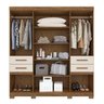 Guarda-Roupa Casal 6 Portas e Espelho Aracaju Castanho Wood - Moval - 3