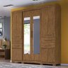 Guarda-Roupa Casal 6 Portas e Espelho Aracaju Castanho Wood - Moval - 2