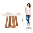 Ver imagem 2 de Mesa de Jantar Lins 120 Cm Ambiente Canto Arredondado com Vidro Nature Off White – Henn