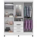 Ver imagem 6 de Guarda-Roupa 4 Portas 3 Gavetas com Espelho 165cm Estilo Capelinha Branco Capri