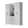 Guarda Roupa Capri 165cm 4 Portas Branco Flex com Espelho Moval - 3