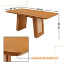 Ver imagem 6 de Mesa Carolina 180 Tampo MDF 6 Cadeiras Moderna Mobilia