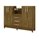 Ver imagem 3 de Guarda Roupa Capri 165cm 4 Portas Castanho Wood com Espelho Moval