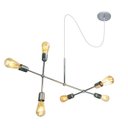 Ver imagem 1 de Lustre Pendente Sputnik Prata Gun Fio Regulável com Desviador