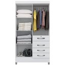 Ver imagem 3 de Guarda Roupa Sobral 110cm 4 Portas Branco Flex com Espelho Moval