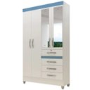Ver imagem 5 de Guarda Roupa Sobral 110cm 4 Portas Branco Flex com Espelho Moval