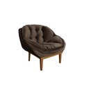 Ver imagem 3 de Poltrona Decorativa Marcela Veludo Marrom
