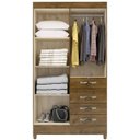 Ver imagem 2 de Guarda Roupa Solteiro Sobral 4 Portas 4 Gavetas com Espelho Moval
