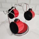Ver imagem 6 de Suporte Aramado Cromado Porta 6 Xícaras e Pires Organizador Bancada Schmitt