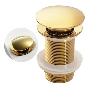 Válvula Click Luxo Aço Inox 304 Cuba Banheiro 7/8  Dourada Brinovar