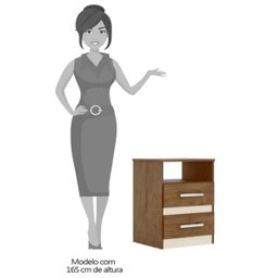 Mesa de Cabeceira Apolo Flex Castanho Wood/Baunilha - Moval - 4