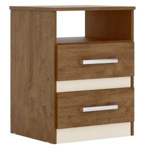 Mesa de Cabeceira Apolo Flex Castanho Wood/Baunilha - Moval