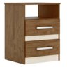 Mesa de Cabeceira Apolo Flex Castanho Wood/Baunilha - Moval - 1