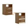 Mesa de Cabeceira Apolo Flex Castanho Wood/Baunilha - Moval - 3