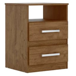 Mesa de Cabeceira Apolo Flex Castanho Wood/Baunilha - Moval - 2