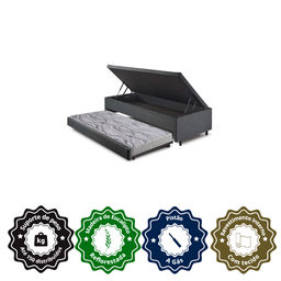 Bicama Box com Baú Solteirão 96x203 com Colchão Auxiliar Linho Cinza - 6